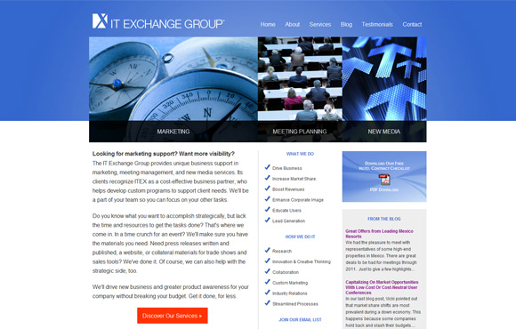 IT Exchange Group Web Site Screenshot