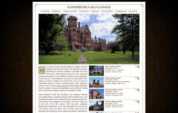 Kirkbride Buildings Web Site Screenshot