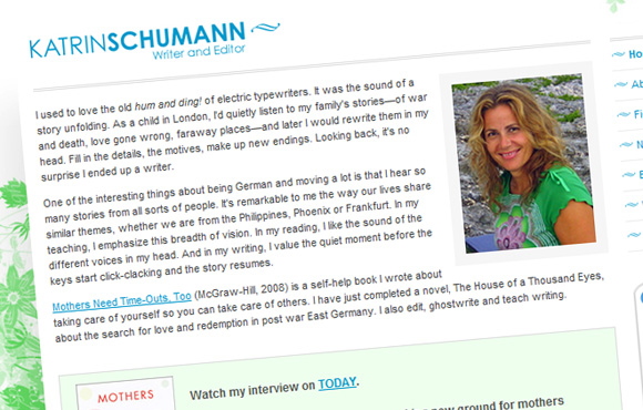 Katrin Schumann's Web Site Screenshot