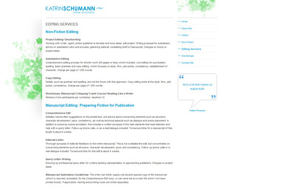 Katrin Schumann's Web Site Screenshot