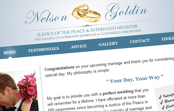 Weddings by Nelson Web Site Screenshot